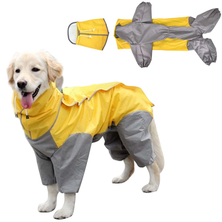 Regenmantel für Hunde,Hunderegenmantel,Wasserdichter Hundemantel mit Kapuze,Leichte Regenjacke Hund
