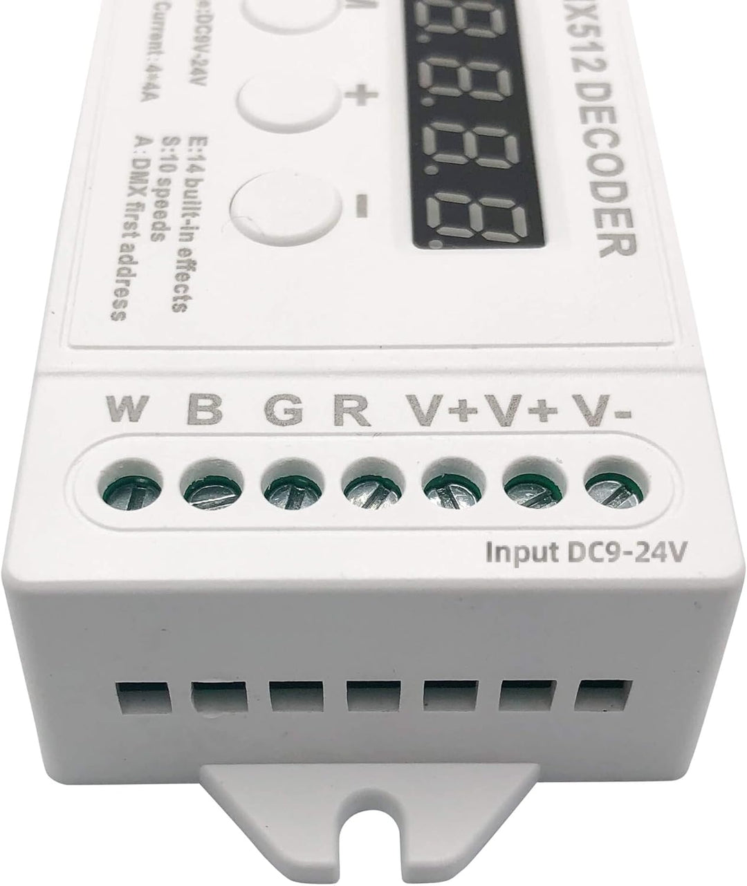 GIDEALED 4 Kanal DMX Decoder,RGBW DMX512 Decoder mit Digitalanzeige,Mini DMX512 Dimmertreiber PWM 16