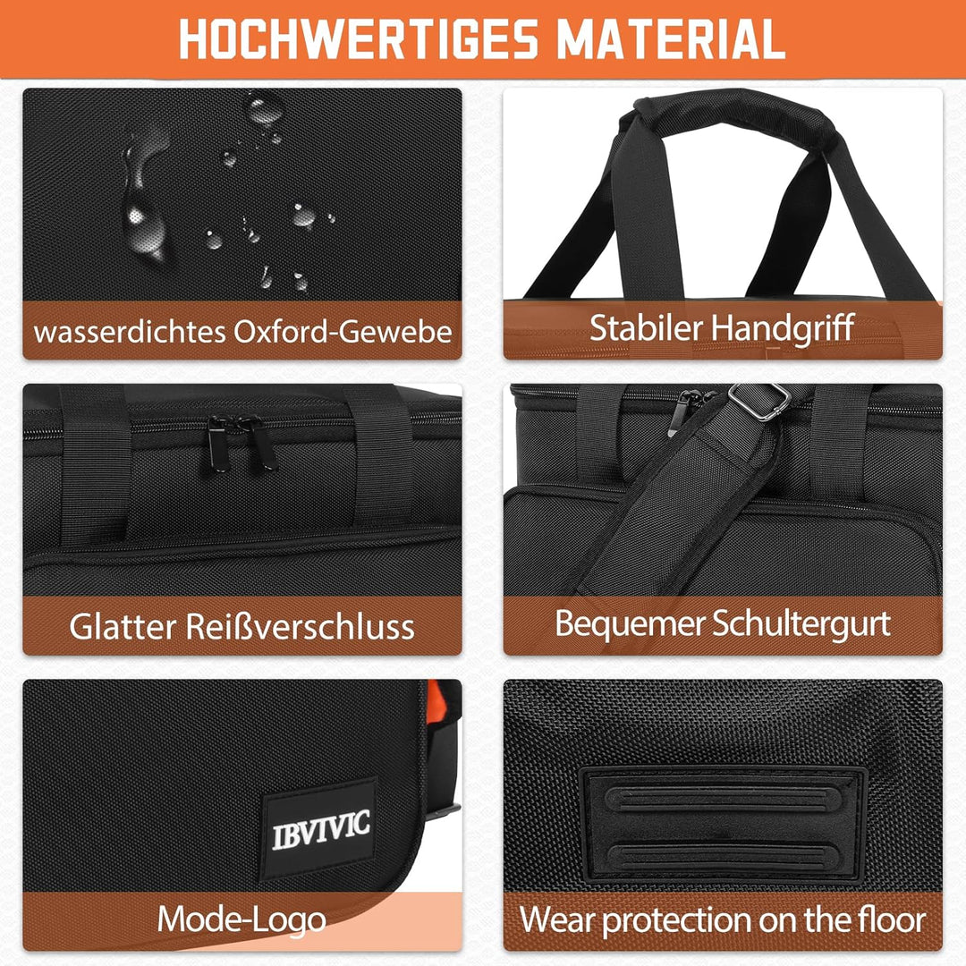 OUUTMEE DJ Tasche, Cable File Bag, Gig Bag, Abnehmbarer Gepolsterter Unterseite und Teilern, für pro