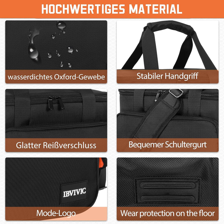 OUUTMEE DJ Tasche, Cable File Bag, Gig Bag, Abnehmbarer Gepolsterter Unterseite und Teilern, für pro