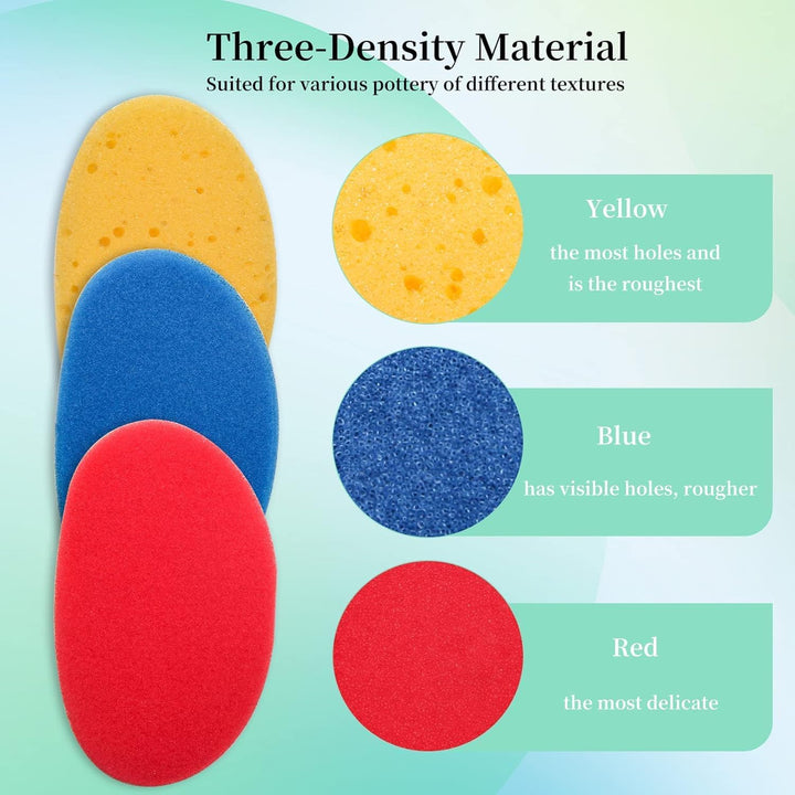 Boyistar Tonschwämme für Ton, Keramik, Töpferei, Tonschwamm zum Formen und Reinigen, Schwamm mit 3-D