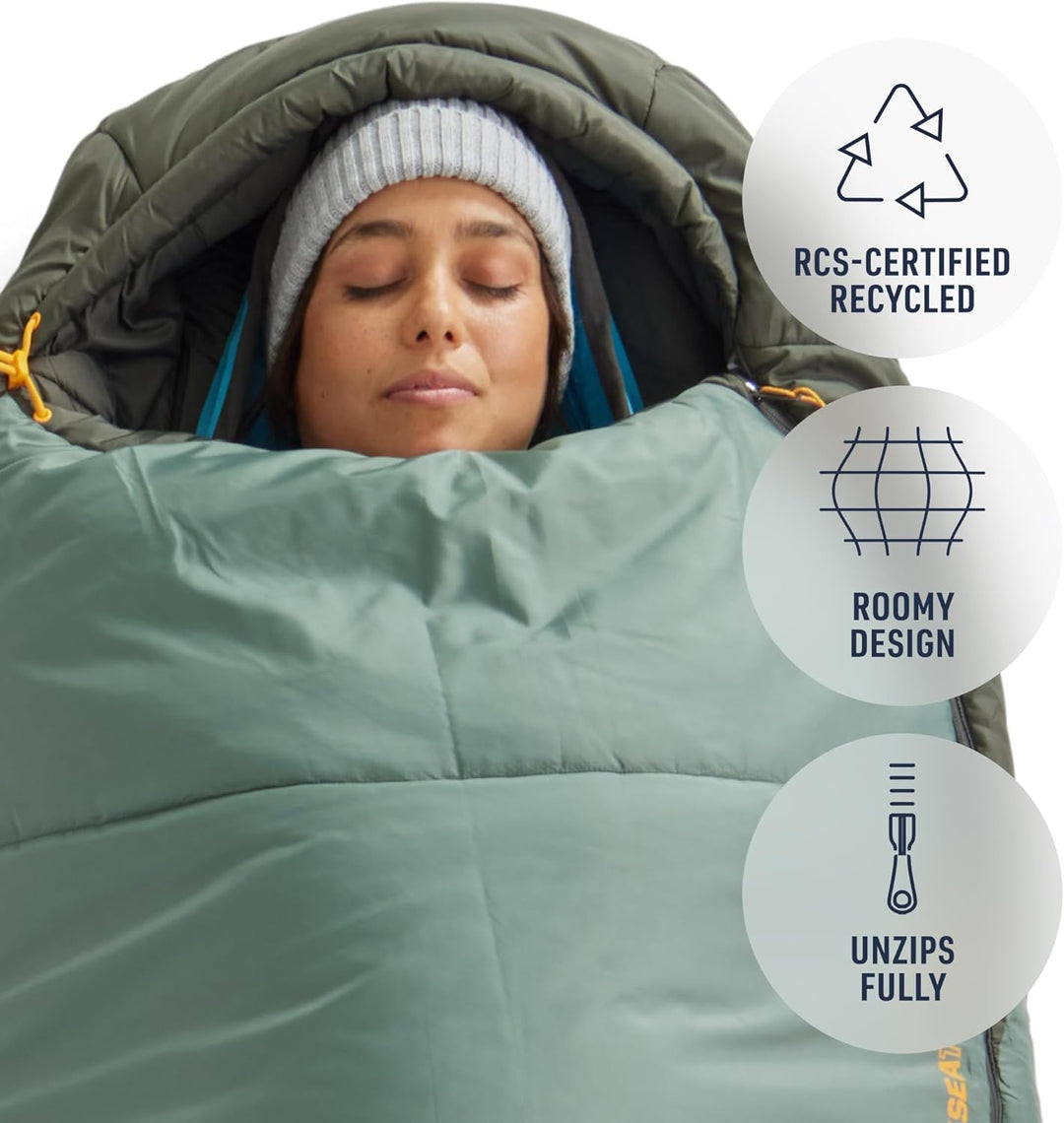 SEA TO SUMMIT - Boab Schlafsack aus Kunstfaser (–9 °C) - Rechteckig - Durchgehender Reissverschluss