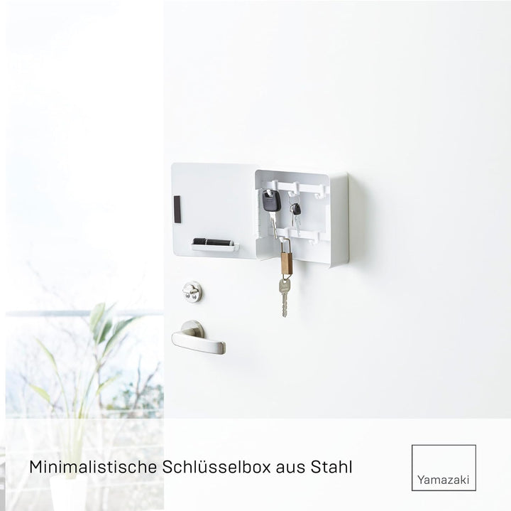 Yamazaki 4799 TOWER Magnetischer Schlüsselkasten, weiss, Stahl, Minimalistisches Design One Size Wei