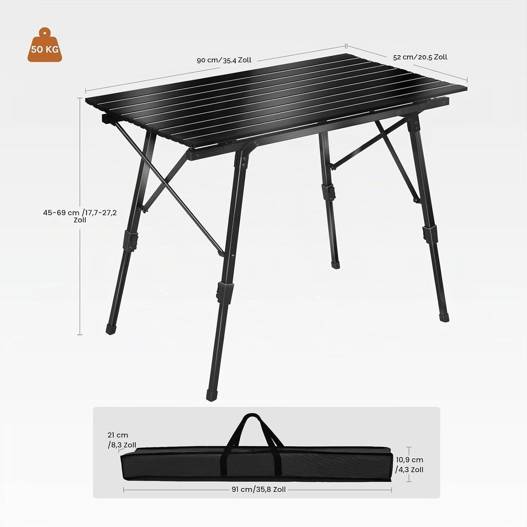 WOLTU Campingtisch Klapptisch aus Alu Gartentisch Balkontisch Reisetisch zusammenklappbar, mit Packt