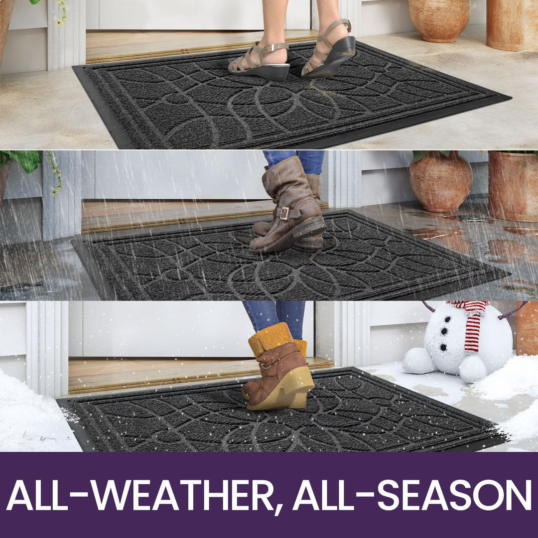 DEXI Fussmatte Aussen rutschfest 40 x 60 cm, Schmutzfangmatte Waschbar, wetterfest Fussmatte Innen f