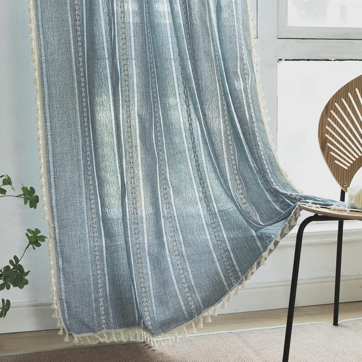 Sutuo Home Boho-Vorhänge für Schlafzimmer, Wohnzimmer, Küche, halbverdunkelnd, französisches Landhau