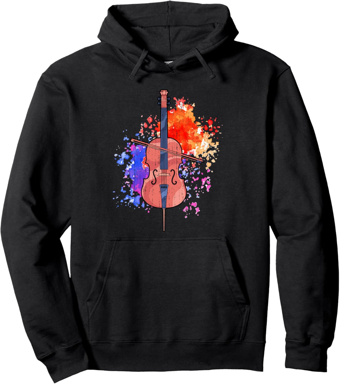 Cellist Musik Cellospieler Musiker Farbenfrohes Cello Pullover Hoodie