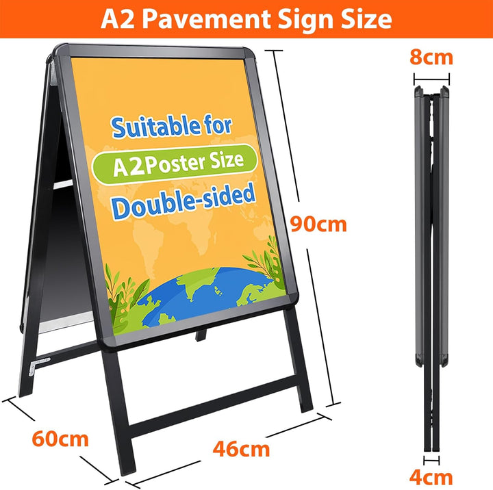 DIN A2 Kundenstopper Outdoor, Plakatständer wetterfest, doppelseitiger Aufsteller inklusive Schutzfo