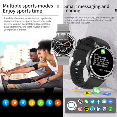 Smartwatch Damen Herren, Smart Watch mit Telefonfunktion 1.32" Zoll Touchscreen Fitness Tracker, IP6