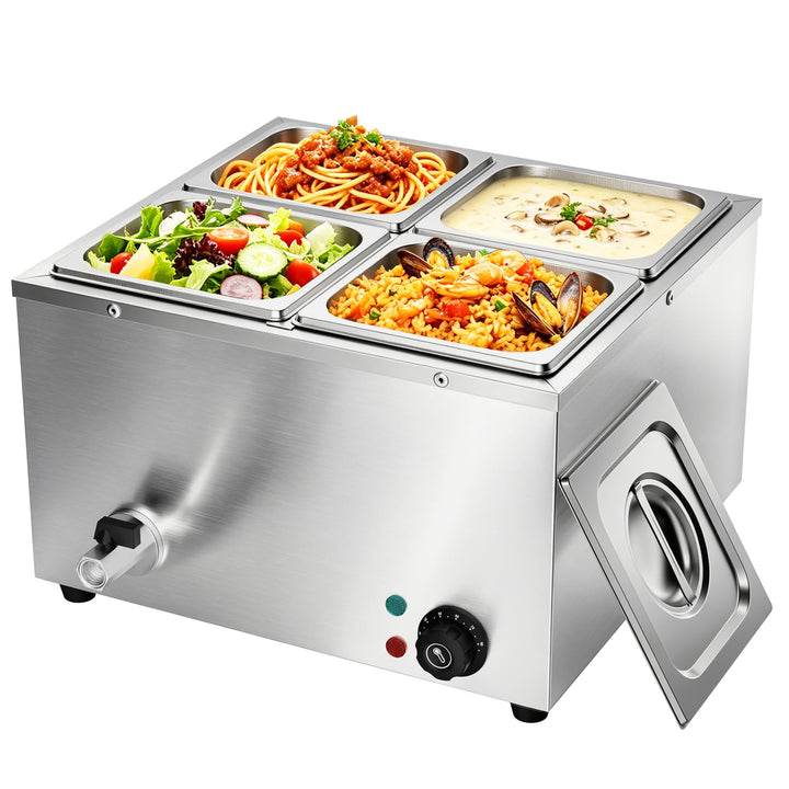 TAIMIKO Bain Marie Speisenwärmer 1500W Elektrisches Buffetwärmer 220V Schmelztopf Professioneller ko