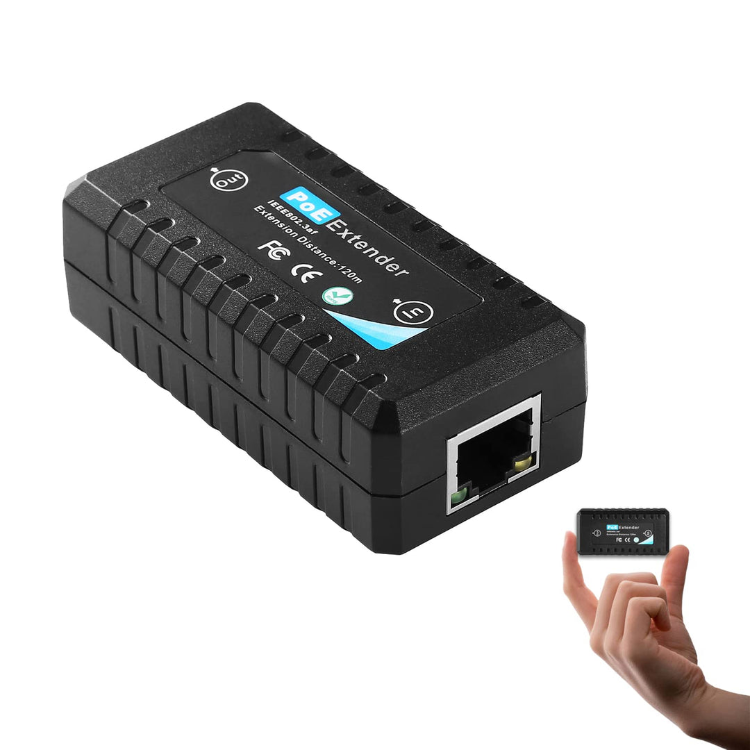 Revotech 1 Port PoE Extender, 15W PoE Output bis zu 120m(393 ft), 10/100Mbps Transmit, Comply IEEE80