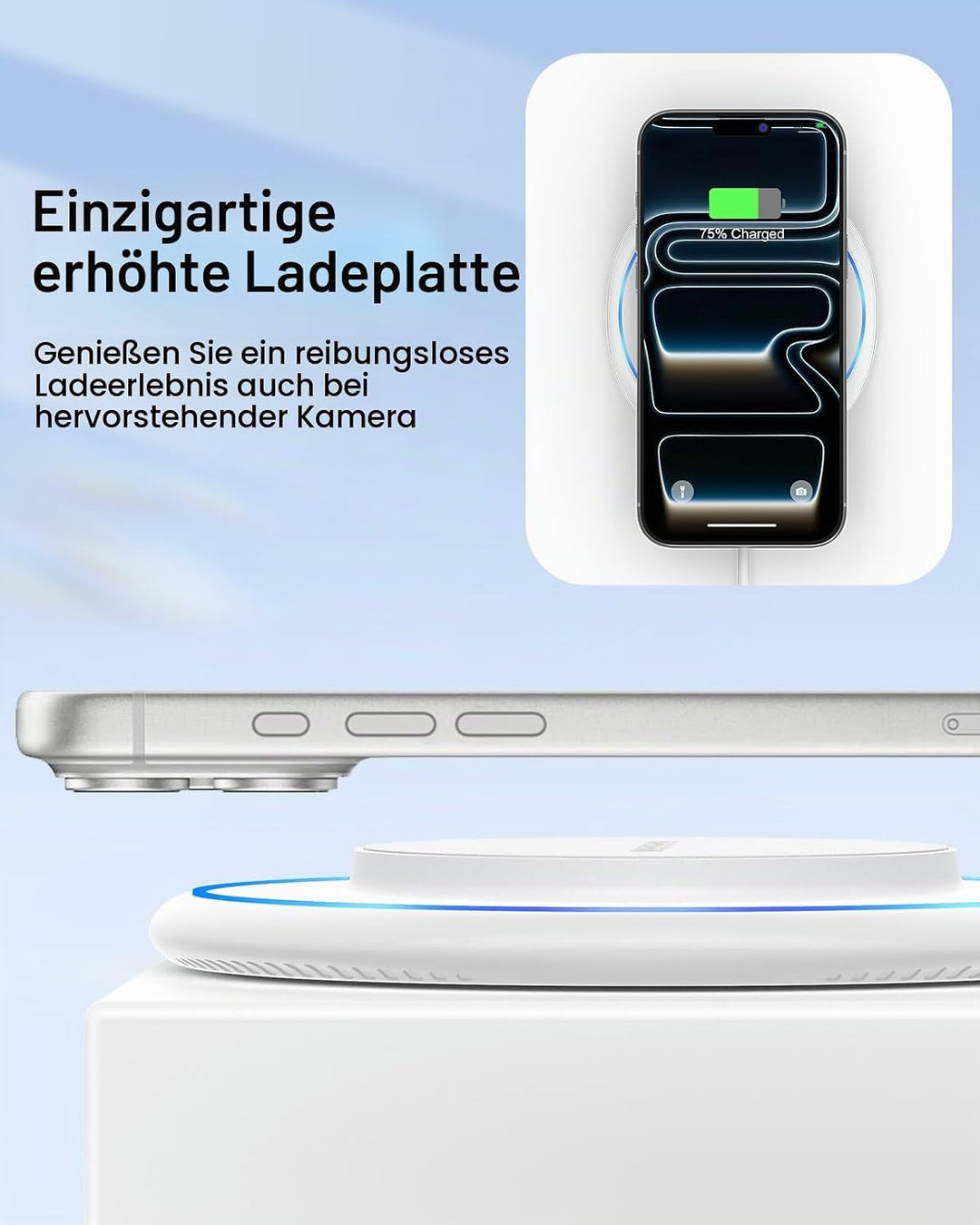 Magsafe Ladegerät mit 20W Schnelles Adapter für iPhone Ladestation, NANAMI Wireless Charger induktiv