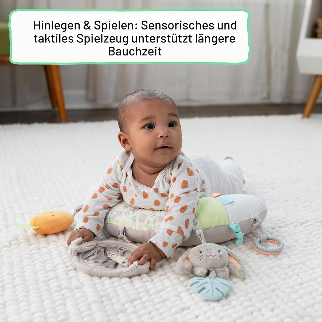 Ingenuity Cosy Prop Sylvi Bauchlage-Kissen, Multisensorisch, 4 abnehmbare Spielzeuge, 0+M - Plüschha
