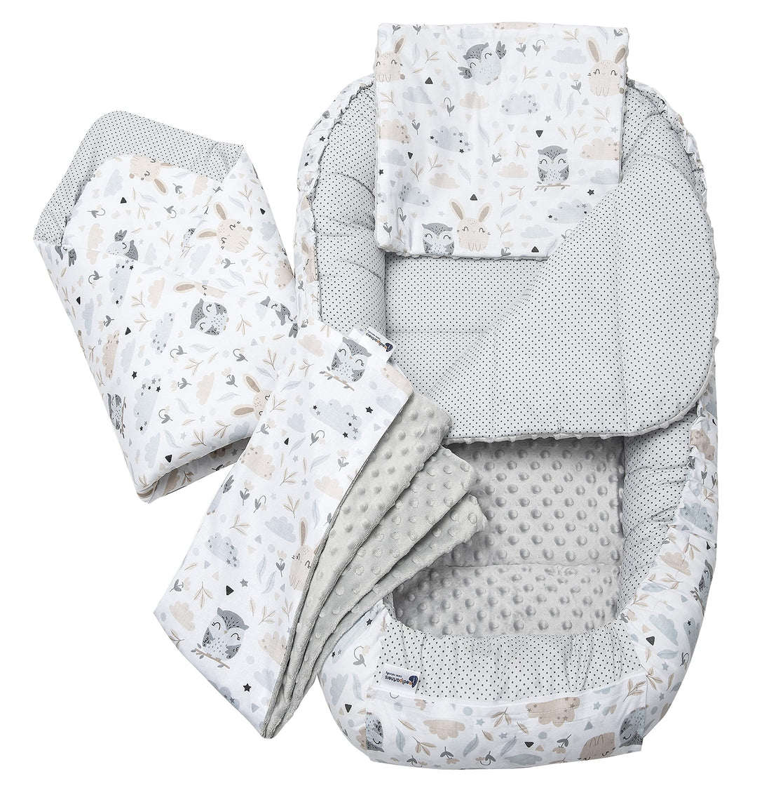 Medi Partners 5 teilig Babynestchen Set Babynest 100x60x15 herausnehmbarer Einsatz Bett Kuschelnest