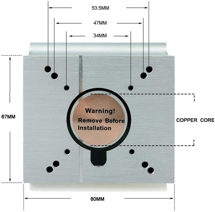 Tesfish Aluminium Kühlkörper Kühlventilator + 44mm Objektiv 60 Grad für 50W 100W LED Licht und Chip