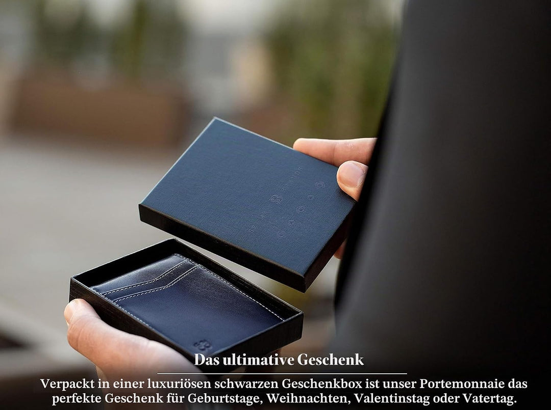 SERMAN Brands börse mit Klammer â€“ Herren-Geldbörsen, schmale Vordertasche, RFID-blockierender Kart