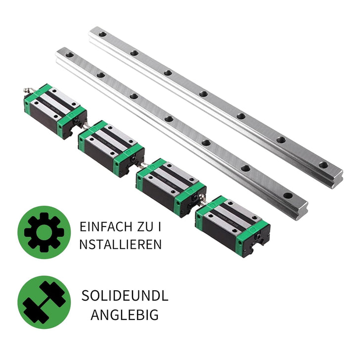 ONLISUM HGR20 200mm 2 Stück Linearschiene mit 4 Stück HGH20CA Lagerkissen Blöcke 20mm für DIY 3D Dru