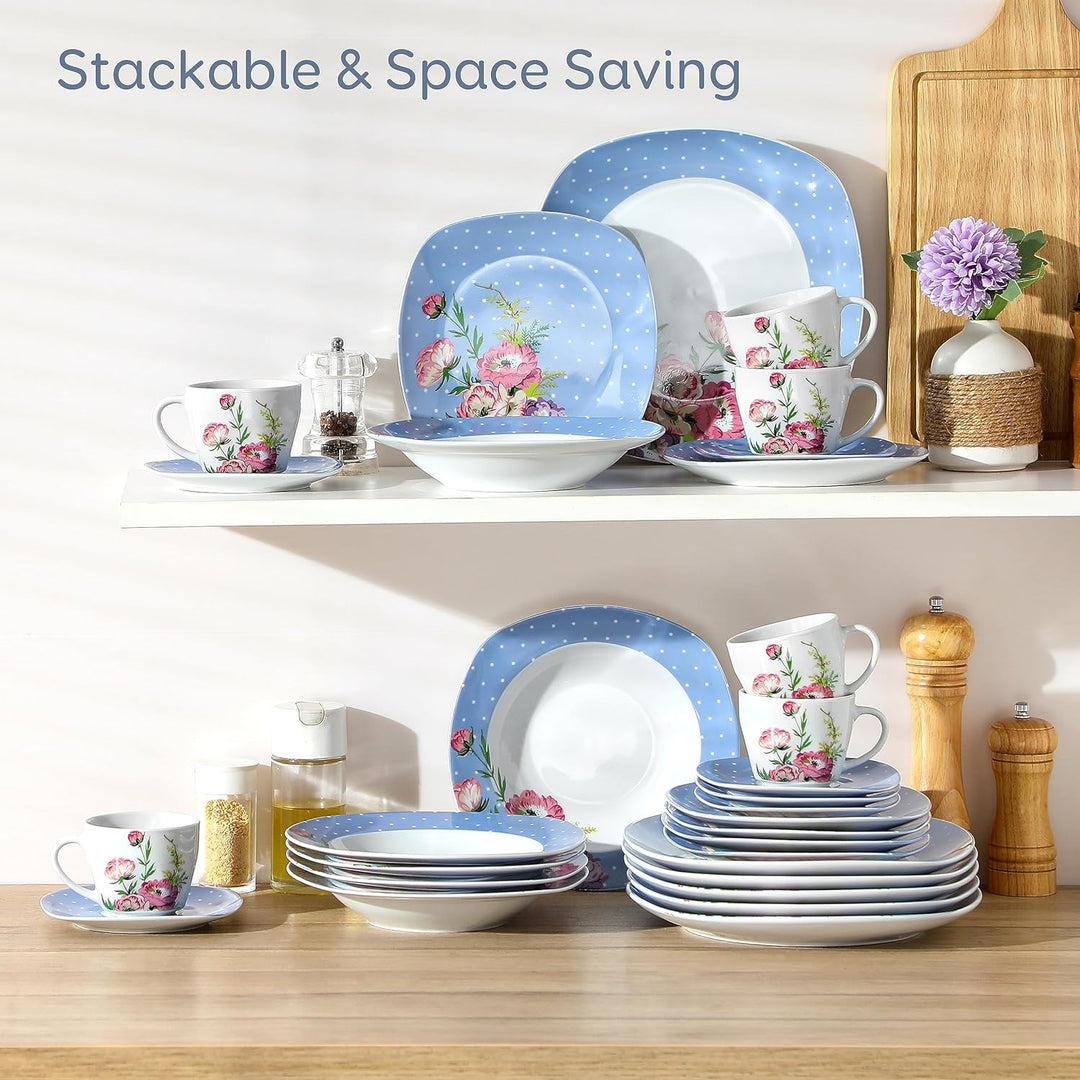 VEWEET 30-teilig Porzellan Tafelservice, Serie &