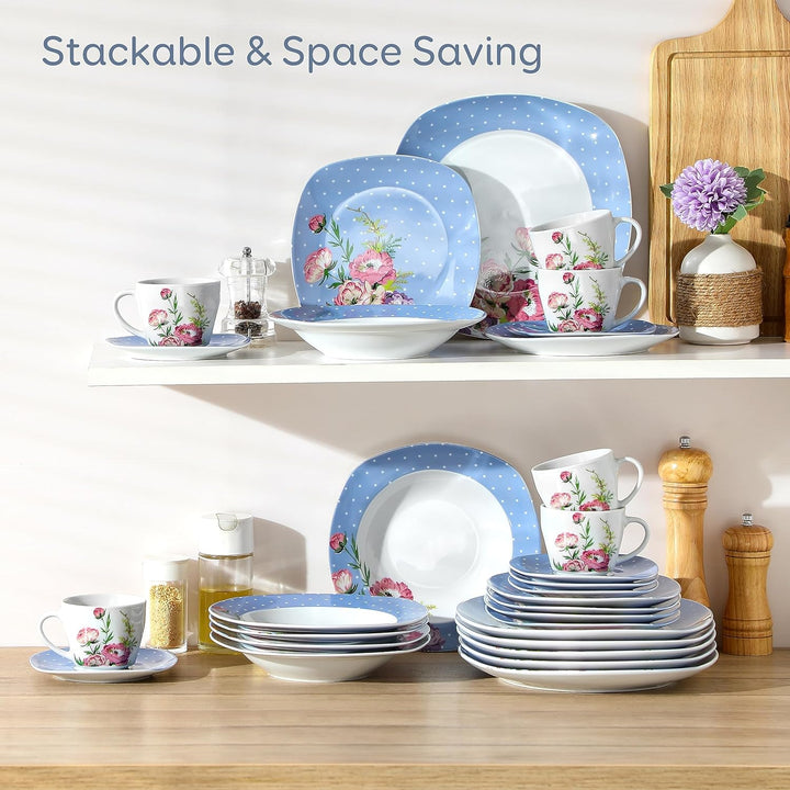 VEWEET 30-teilig Porzellan Tafelservice, Serie &