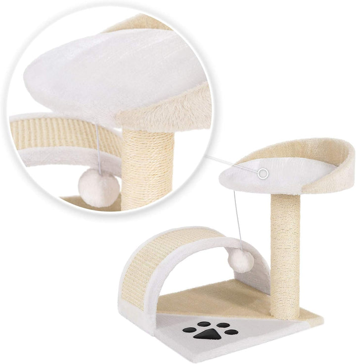 lionto Kratzbaum Kletterbaum Katzenkratzbaum Katzenbaum Höhe 43 cm, beige/weiss Beige/Weiss 43 cm, B