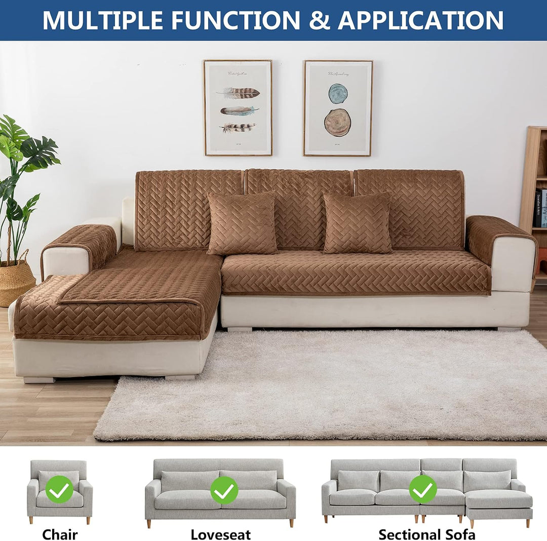 Eismodra Dekokissen,Sofabezug 3 Sitzer,Anti-Rutsch-Couch Überzug für L Form Sofaschoner Chaiselongue