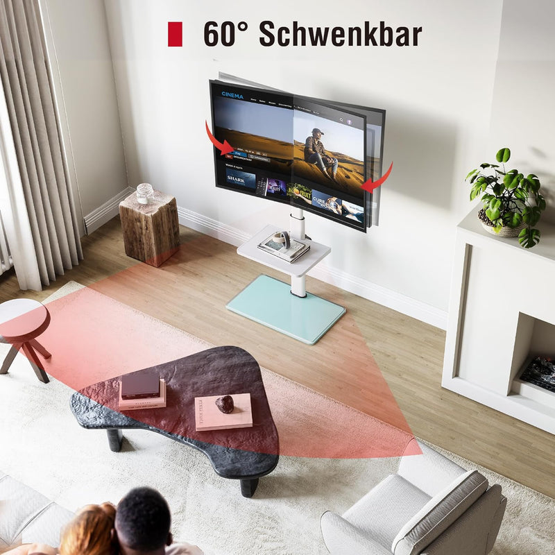 AOKCOS TV Ständer TV Bodenständer für 32-70 Zoll Fernseher bis zu 40 KG, TV Standfuss mit 2 Stufigen