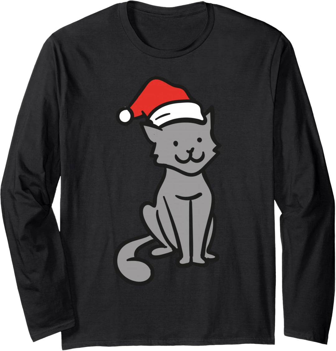 Katze Weihnachten Langarmshirt