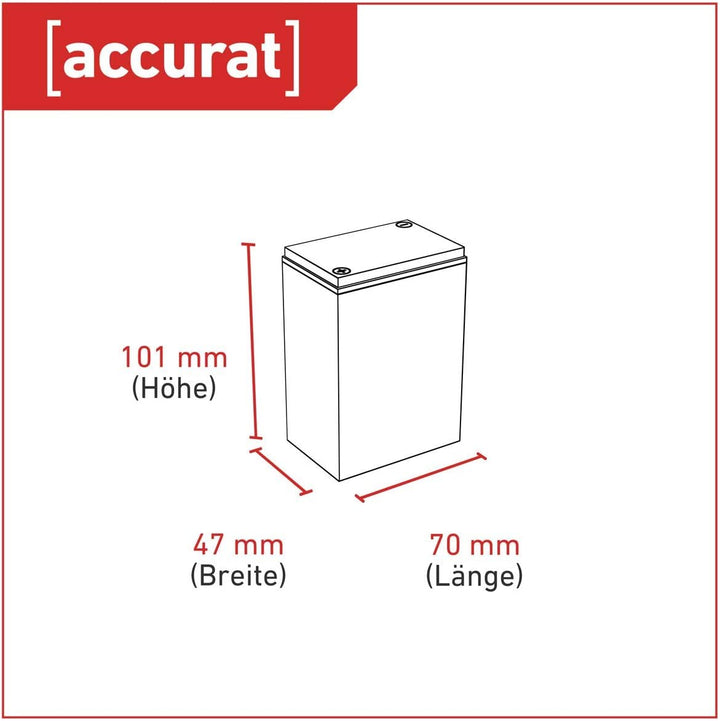 Accurat Supply AGM Solarbatterie S4,5-6V, 4,5Ah, 30% mehr Kapazität, zyklenfest- VRLA Versorgungsbat