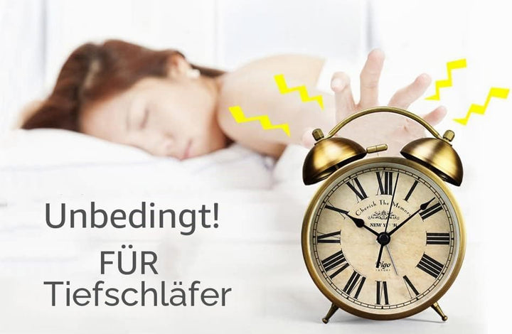 Maxspace Goldene Tischuhr aus Metall, Retro, Vintage, nicht tickend, kleiner Wecker, batteriebetrieb