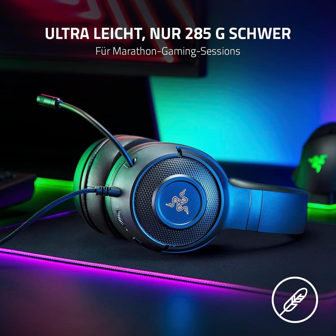 Razer Kraken V3 X - Kabelgebundenes USB-Gaming-Headset (Ultraleichter Kopfhörer, TriForce 40-mm-Trei