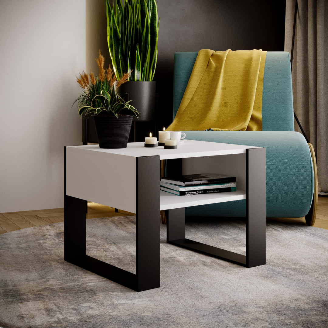 MRBLS Couchtisch – modernes rustikales Design – Wohnzimmer-Tisch Beistelltisch Kaffeetisch Sofatisch