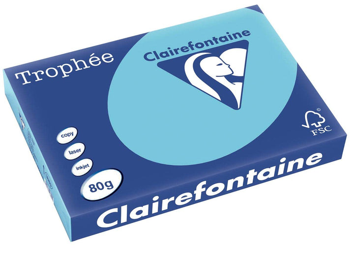 Clairefontaine 1889C - Ries Druckerpapier / Kopierpapier Trophee, intensive Farben, DIN A3, 80g, 500