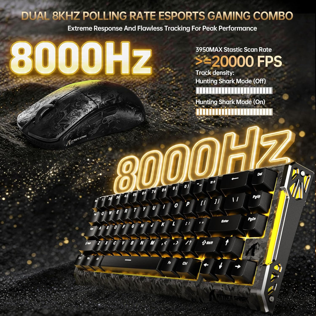 ATTACK SHARK R68 HE Kabellose Magnetische Tastatur, Kabellosen R11 ULTRA Gaming-Maus aus Carbonfaser
