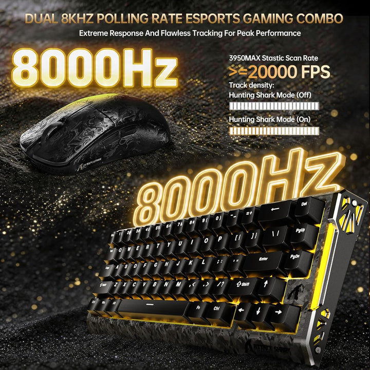 ATTACK SHARK R68 HE Kabellose Magnetische Tastatur, Kabellosen R11 ULTRA Gaming-Maus aus Carbonfaser