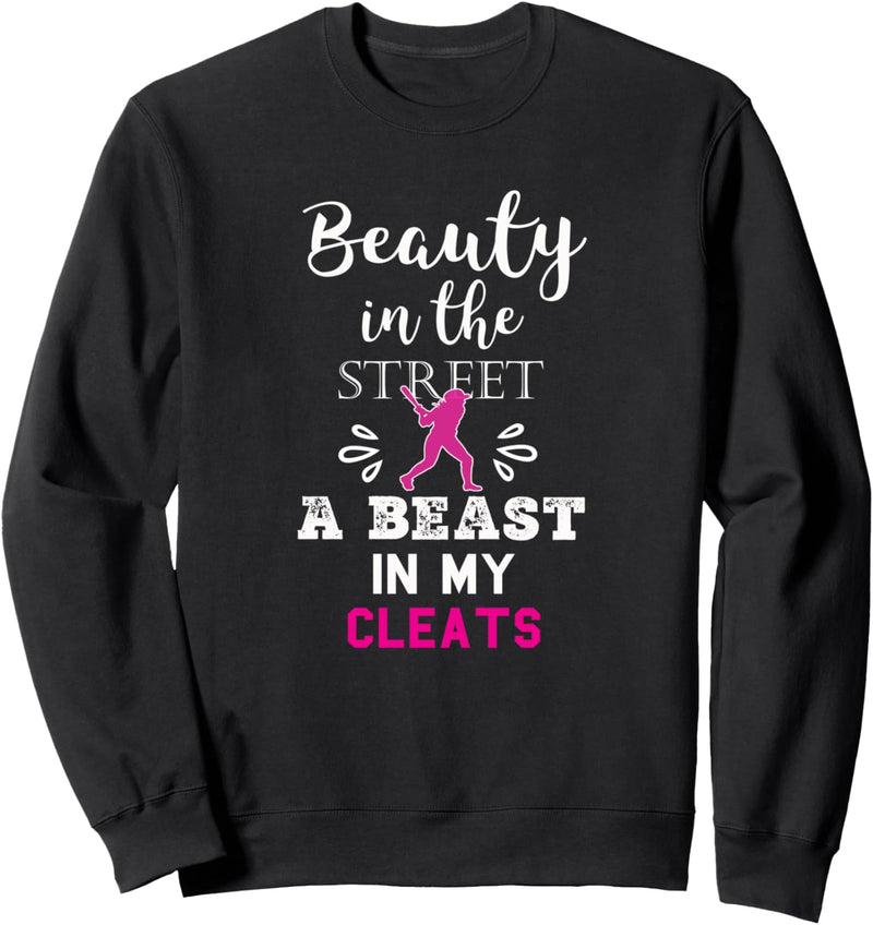 Best Womens Beauty & Beast Softball Geschenk Sweatshirt