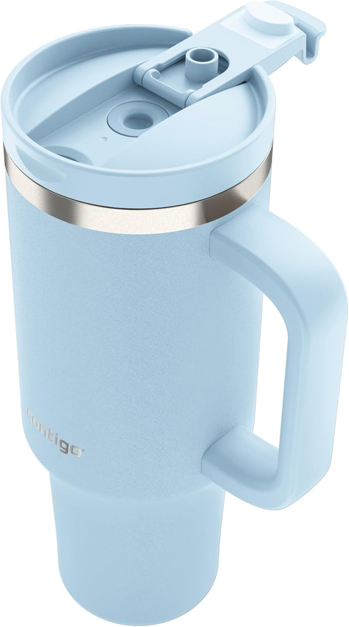 Contigo Thermosflasche 1200 ml mit Henkel und Strohhalm | Isolierte Thermo-Trinkflasche aus Edelstah