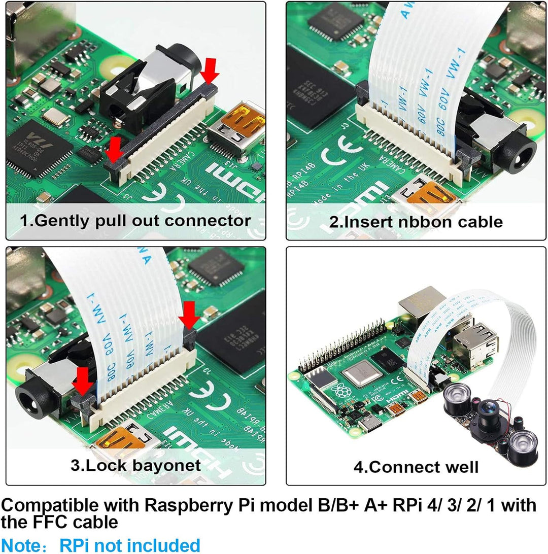 Weewooday Kompatibel mit Raspberry Pi Kamera Tag und Nachtsicht, IR-Cut Video Kamera 1080p HD Webcam
