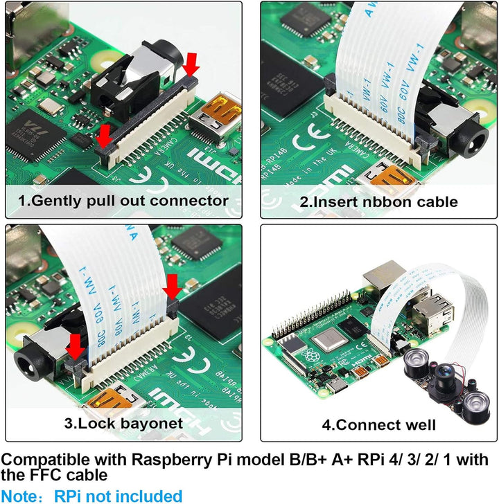 Weewooday Kompatibel mit Raspberry Pi Kamera Tag und Nachtsicht, IR-Cut Video Kamera 1080p HD Webcam