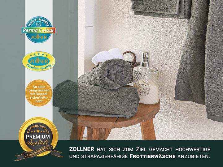 ZOLLNER 6er Set Handtücher, 50x100 cm, Baumwolle, Kochfest, Taupe 50 x 100 cm Braun, 50 x 100 cm Bra
