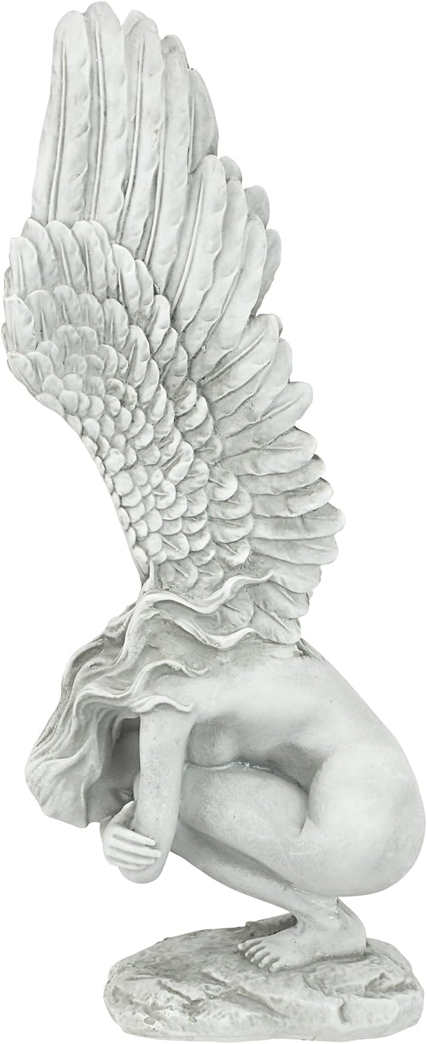 Design Toscano Der Engel der Erinnerung und Erlösung Religiöse Gartenstatue, 38 cm 16.5x10x38