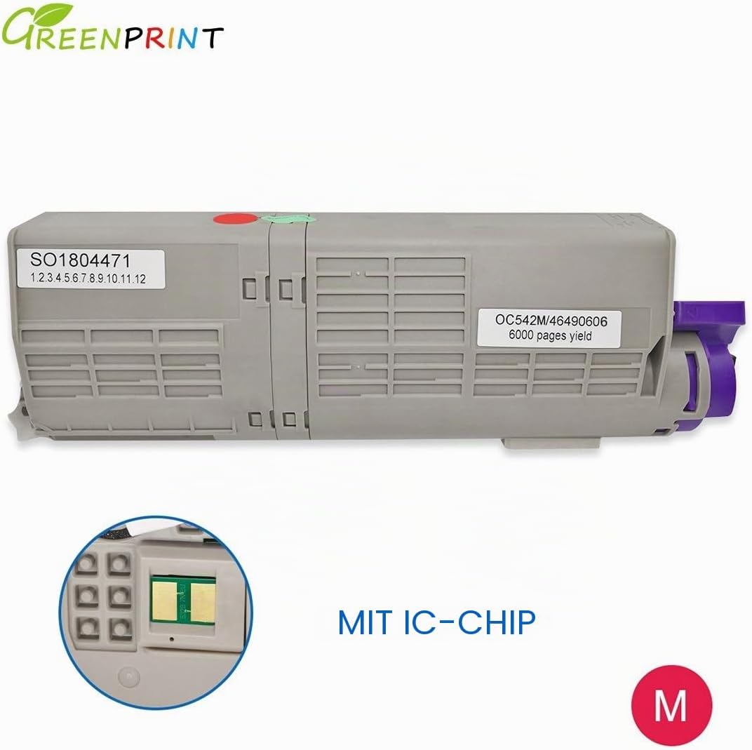 GREENPRINT 4 Farben Kompatible Tonerkartuschen C542 C532 MC563 MC573 7000 Seiten für Schwarz &amp; 6000