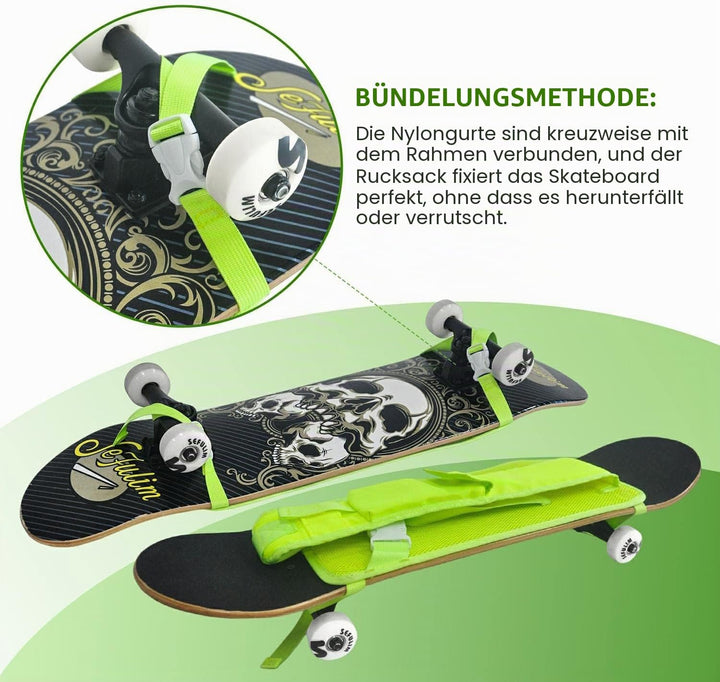 LISEFURE Skateboard-Tasche Skateboard-Gurt-Rucksack Universelle tragbare Skateboard-Tasche Yellow, Y
