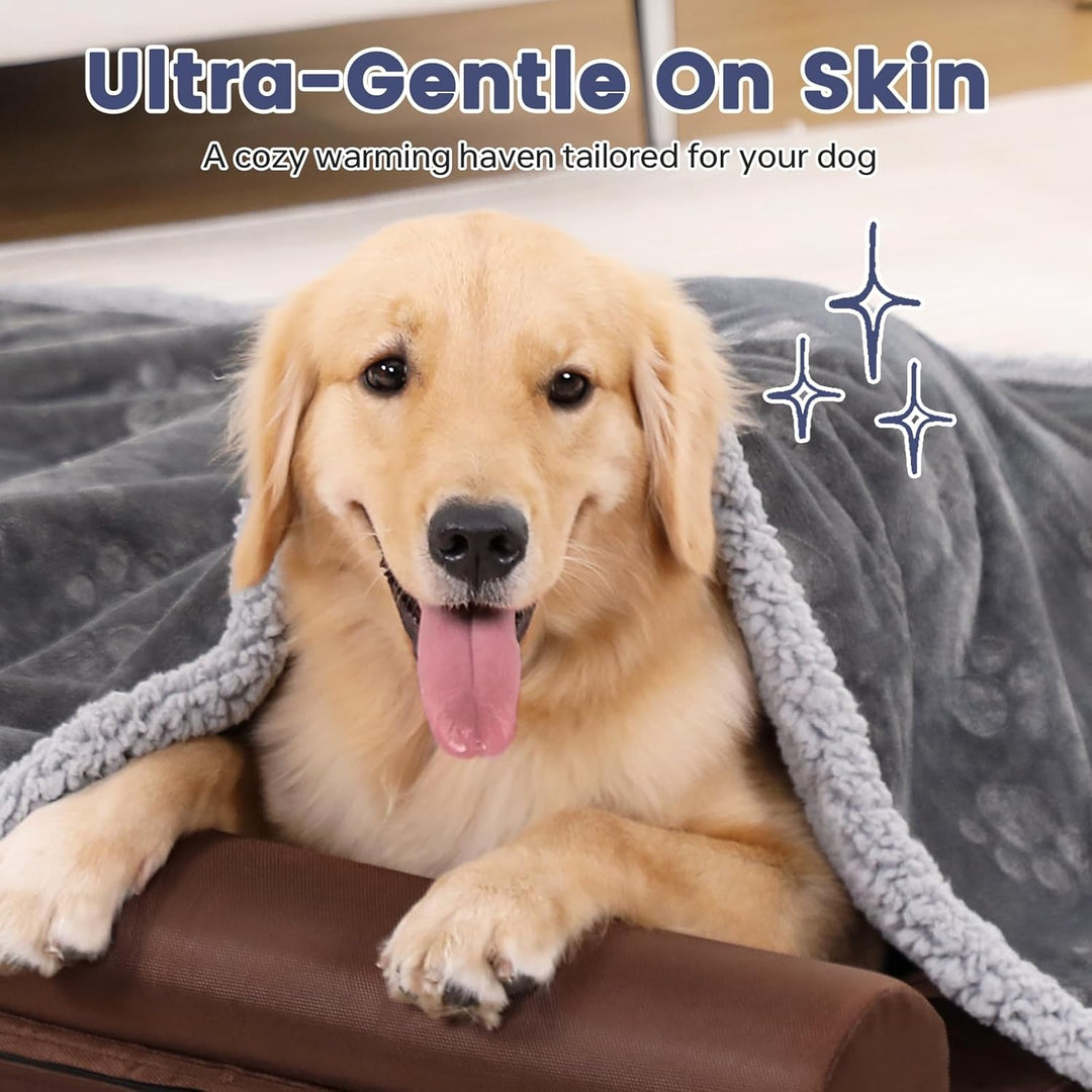 PETTOM wasserdichte Hundedecke, Hundedecke Flauschig aus Sherpa Fleece, Hundedecke Waschbar Beidseit