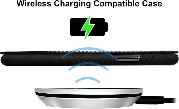 STILGUT Book Case kompatibel mit Google Pixel 5 Hülle aus Leder zum Klappen, Klapphülle, Handyhülle,