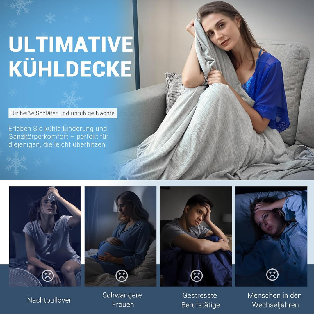 Elegear Kühldecke leichte Sommerdecke, Körper kühl halten, Arc-Chill 3.0 Kühlfasern Q-Max>0,5 Selbst