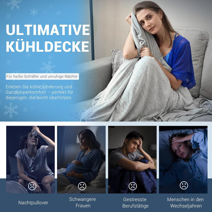 Elegear Kühldecke leichte Sommerdecke, Körper kühl halten, Arc-Chill 3.0 Kühlfasern Q-Max>0,5 Selbst