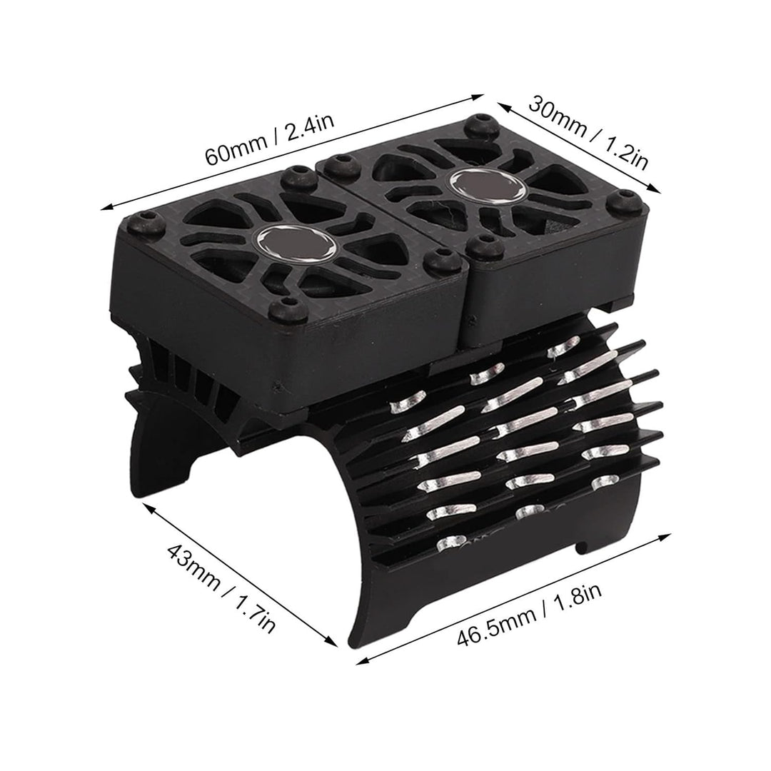 RC Bürstenloser Motor Lüfter, Doppelte Lüfter, 40‑42 mm, Alu, RC Car Kühlkörper für 1/8 ferngesteuer