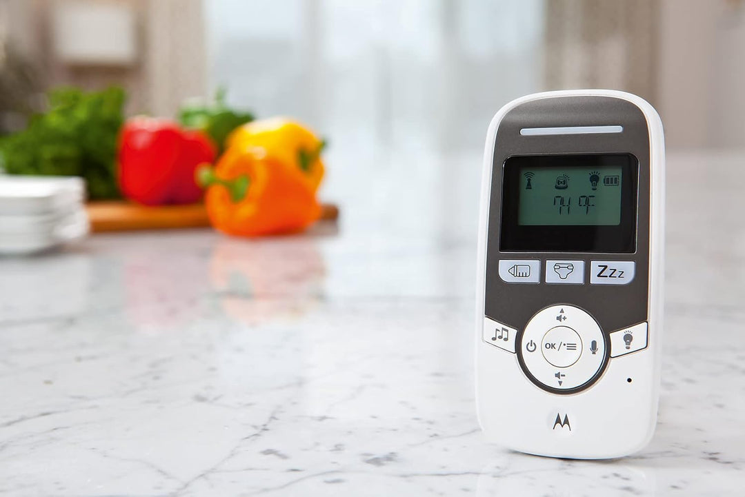 Motorola Baby MBP161TIMER - Digitales Audio Babyphone mit Display und Baby Care Timer - Weiss MBP 16