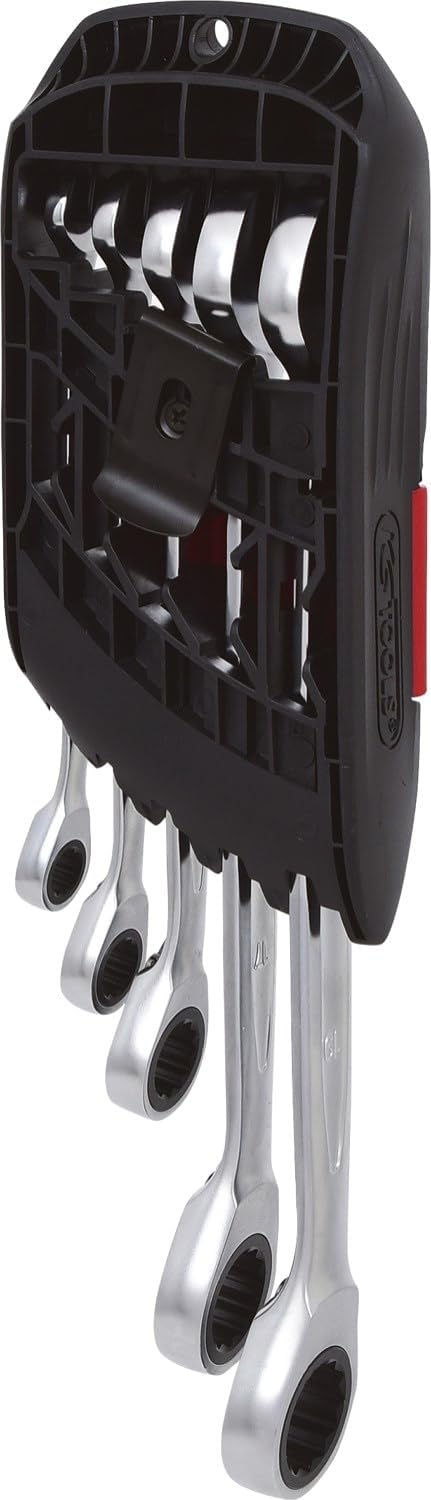 KS Tools 503.4255 GEARplus® Ratschenringmaulschlüssel-Satz, abgewinkelt, 5-tlg. 8-19mm