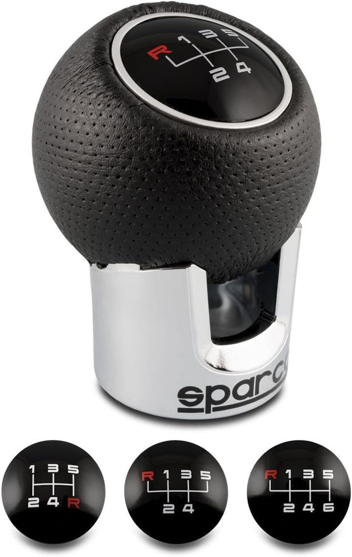 Sparco Manueller Schaltknauf Lazio Chrom/Schwarz Universal LAZIO Schwarz/Chrome, LAZIO Schwarz/Chrom